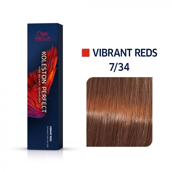 Wella Koleston Perfect Me+ Hajfesték - 7/34 - 60ml - Vöröses Arany Középszőke képe 1